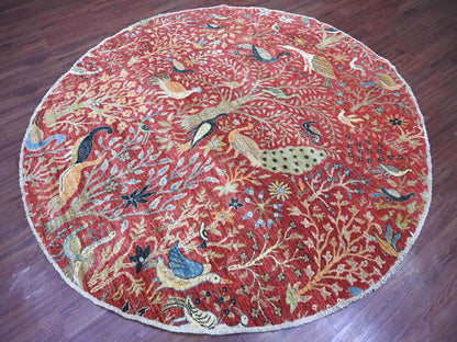 Peshawar Oushak hand-knotted wool rug in Red, 8'1" x 8'3" — SKU O021306 (view 3)