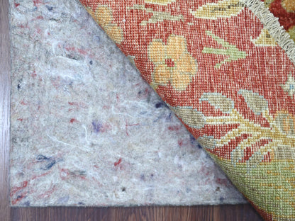 Peshawar Oushak hand-knotted wool rug in Red, 8'1" x 8'3" — SKU O021306 (view 4)