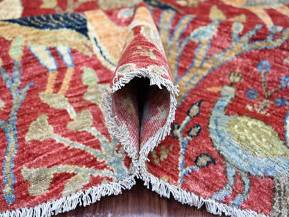 Peshawar Oushak hand-knotted wool rug in Red, 8'1" x 8'3" — SKU O021306 (view 5)