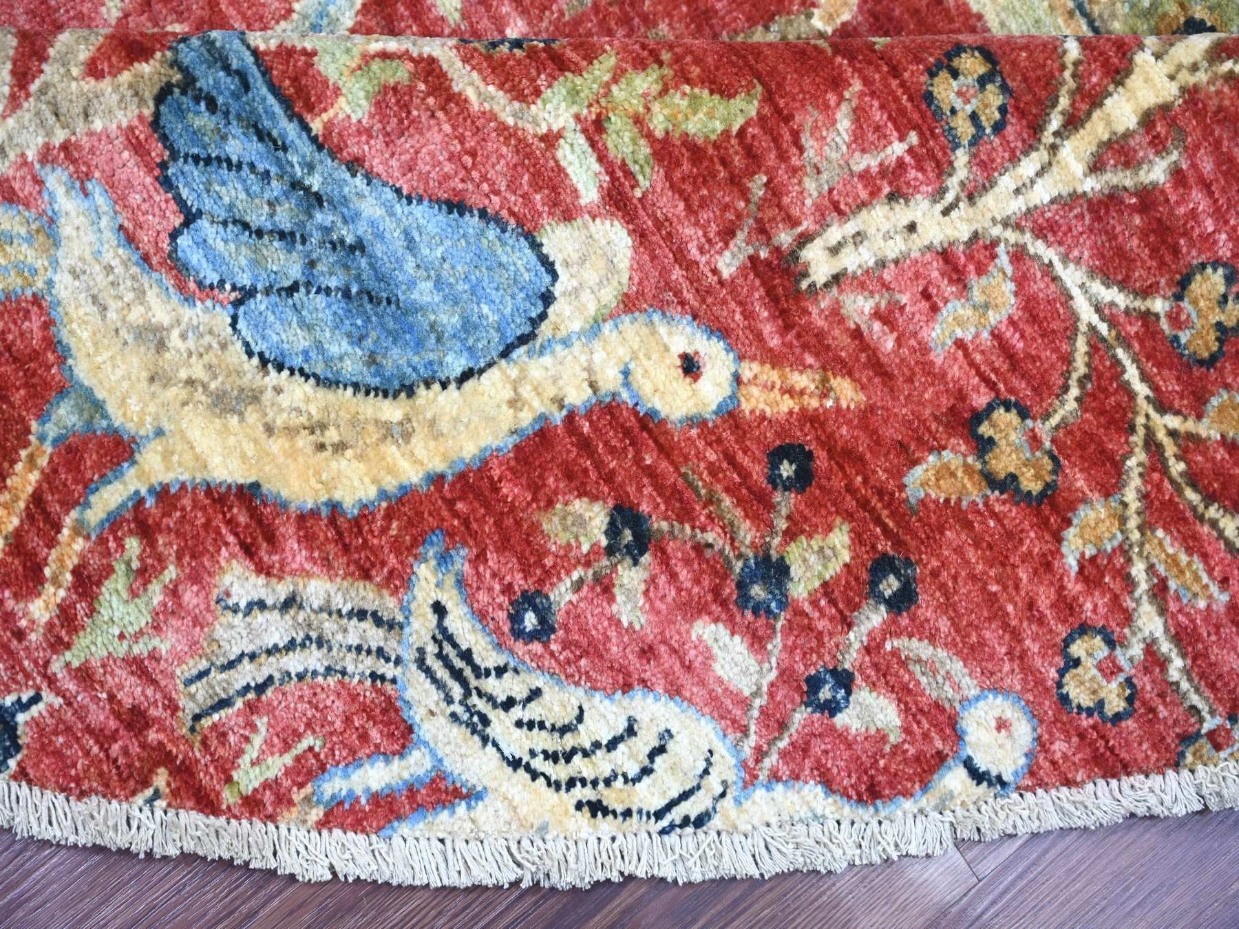 Peshawar Oushak hand-knotted wool rug in Red, 8'1" x 8'3" — SKU O021306 (view 6)