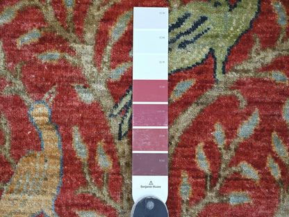 Peshawar Oushak hand-knotted wool rug in Red, 8'1" x 8'3" — SKU O021306 (view 7)