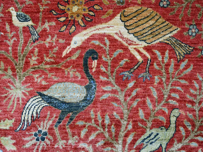 Peshawar Oushak hand-knotted wool rug in Red, 8'1" x 8'3" — SKU O021306 (view 8)