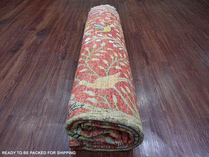 Peshawar Oushak hand-knotted wool rug in Red, 8'1" x 8'3" — SKU O021306 (view 9)
