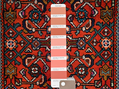 Tribal & Geometric hand-knotted wool runner in Red & Ivory, 2'7" x 10'1" — SKU O02130 (view 4)