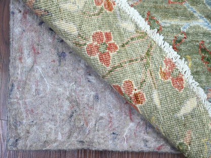 Green 6'0" x 6'1" Oushak And Peshawar Hand knotted Wool Rug - Sku: O021314