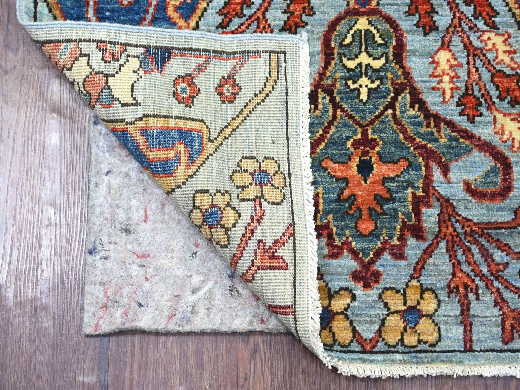 Blue 2'8" x 10'0" Tribal & Geometric Hand knotted Wool Rug - Sku: O021316
