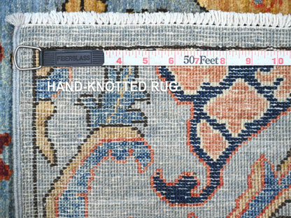 Blue 2'8" x 10'0" Tribal & Geometric Hand knotted Wool Rug - Sku: O021316