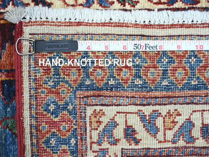 Blue 2'10" x 19'3" Tribal & Geometric Hand knotted Wool Rug - Sku: O021318