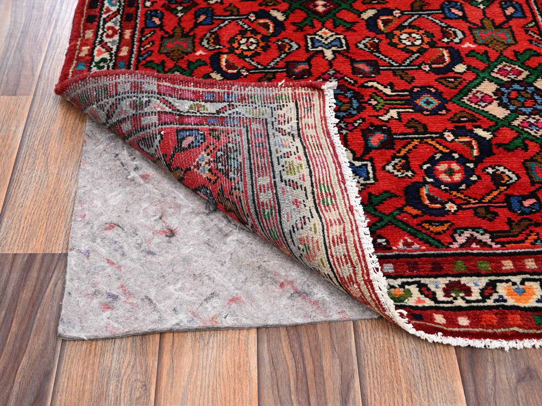 Tribal & Geometric hand-knotted wool runner in Red, 2'7" x 9'7" — SKU O02131 (view 3)