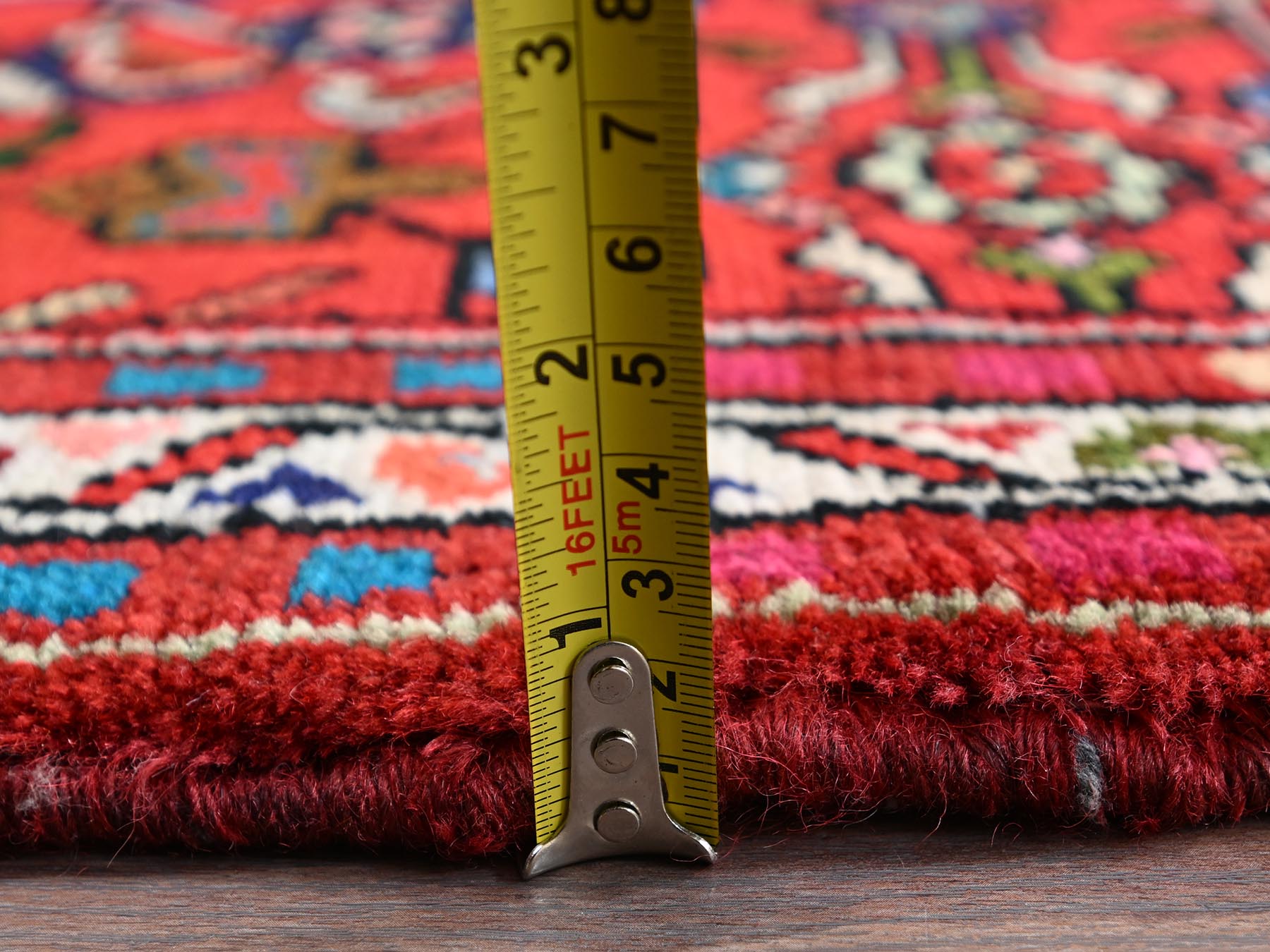 Tribal & Geometric hand-knotted wool runner in Red, 2'7" x 9'7" — SKU O02131 (view 6)