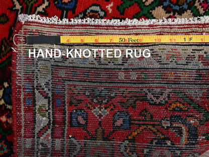 Tribal & Geometric hand-knotted wool runner in Red, 2'7" x 9'7" — SKU O02131 (view 7)