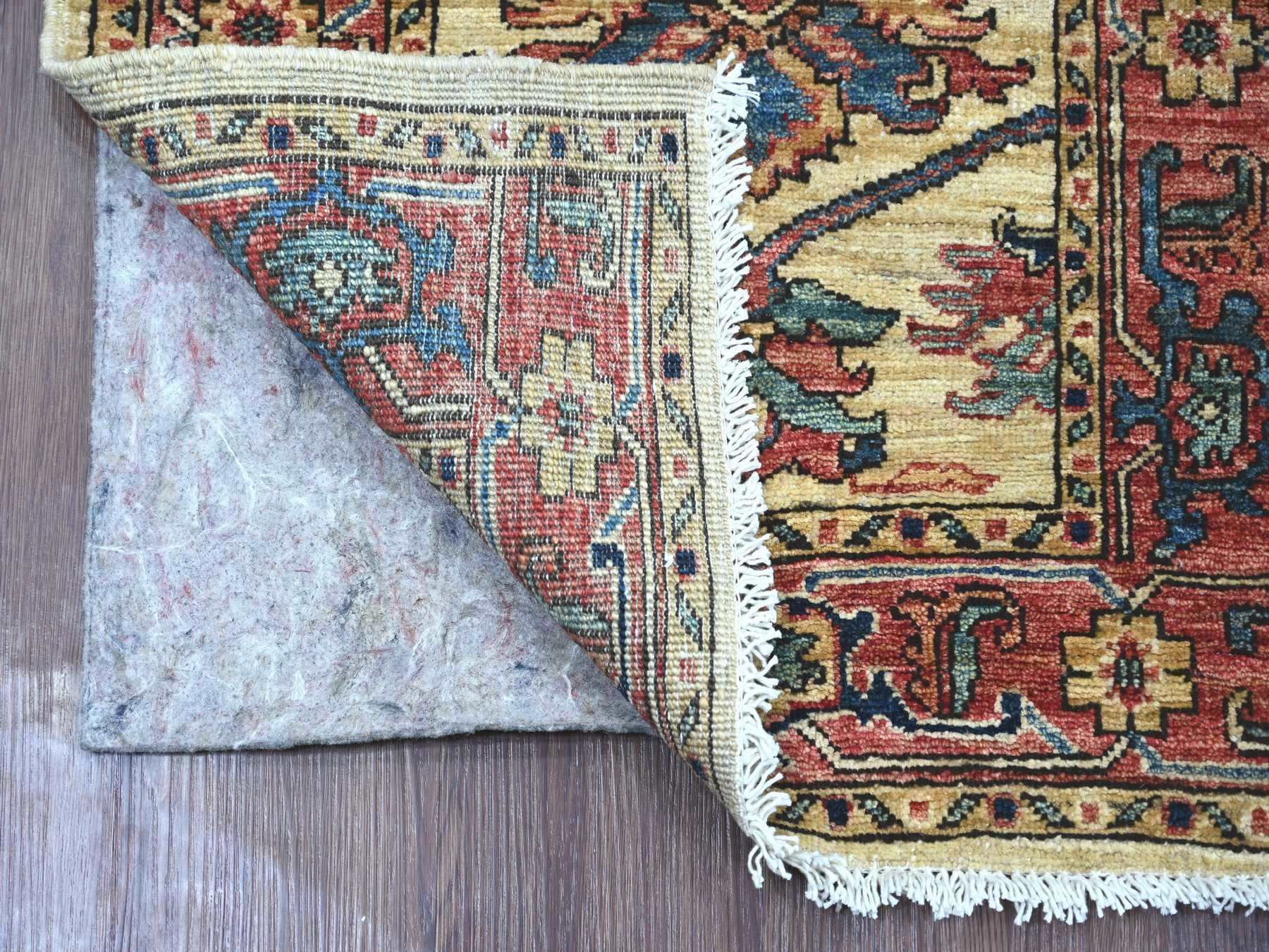 Heriz Tribal & Geometric hand-knotted wool runner in Ivory & Rust, 2'2" x 5'10" — SKU O021321 (view 2)