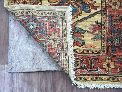 Heriz Tribal & Geometric hand-knotted wool runner in Ivory & Rust, 2'2" x 5'10" — SKU O021321 (view 2)