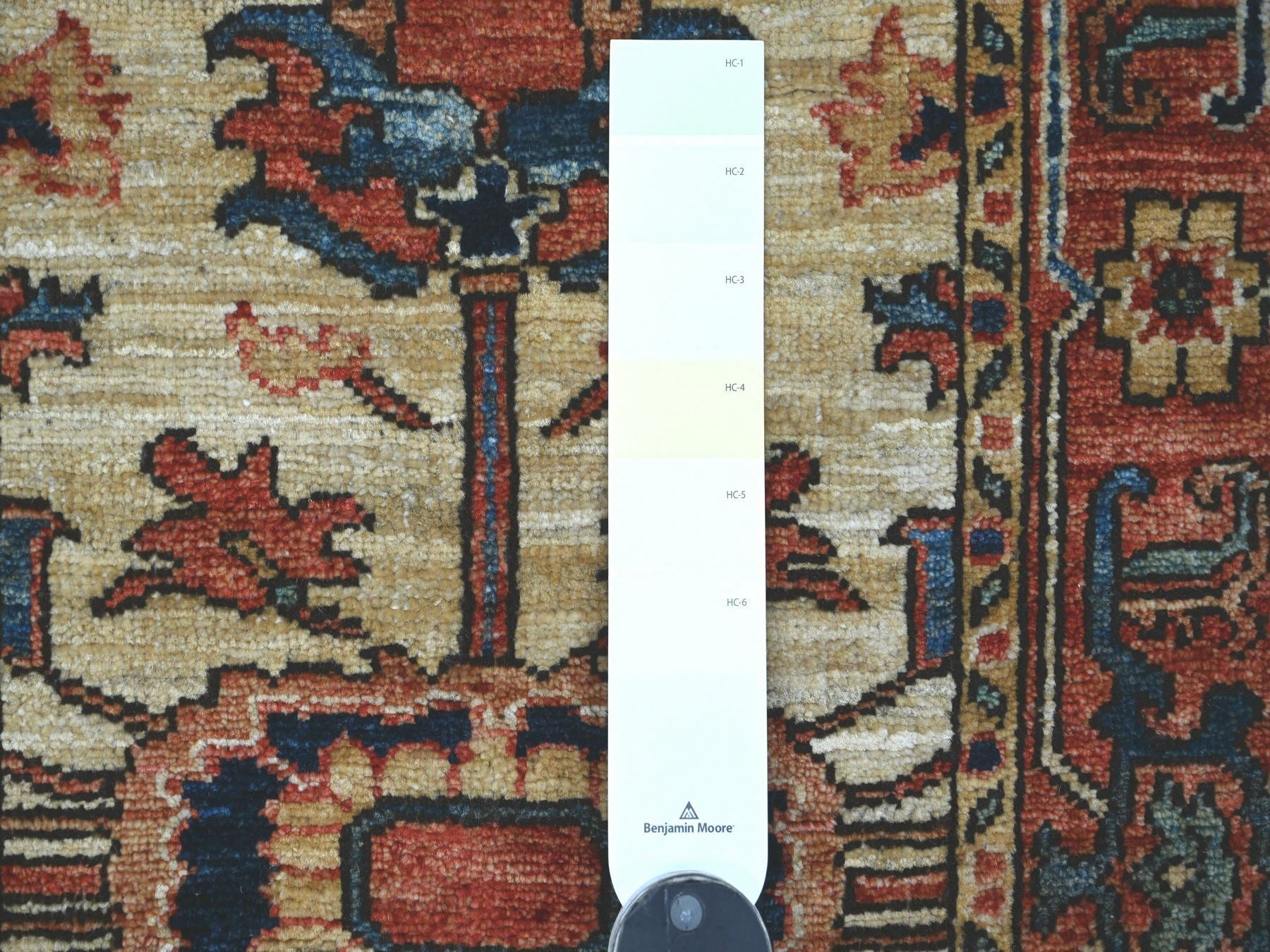 Heriz Tribal & Geometric hand-knotted wool runner in Ivory & Rust, 2'2" x 5'10" — SKU O021321 (view 3)