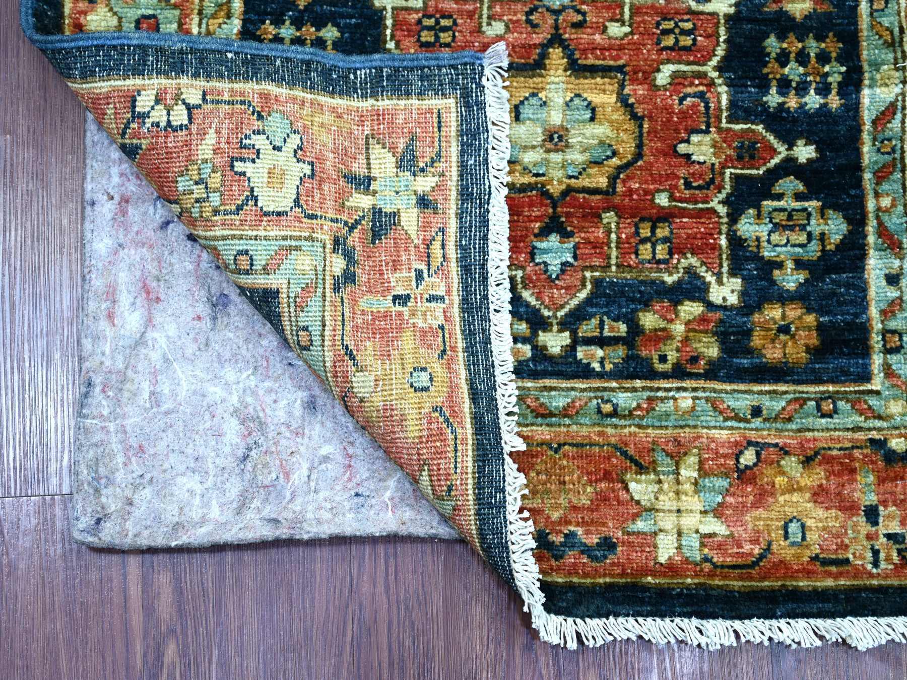Blue 2'7" x 8'2" Tribal & Geometric Hand knotted Wool Rug - Sku: O021326