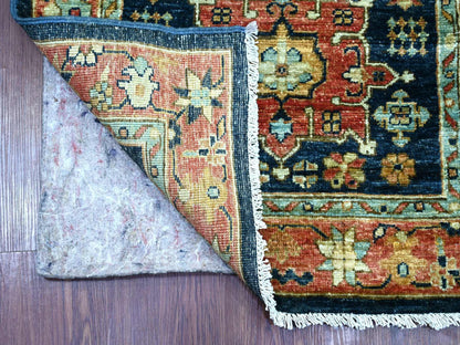 Blue 2'7" x 8'2" Tribal & Geometric Hand knotted Wool Rug - Sku: O021326