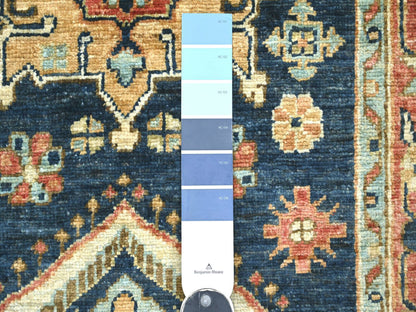 Blue 2'7" x 8'2" Tribal & Geometric Hand knotted Wool Rug - Sku: O021326