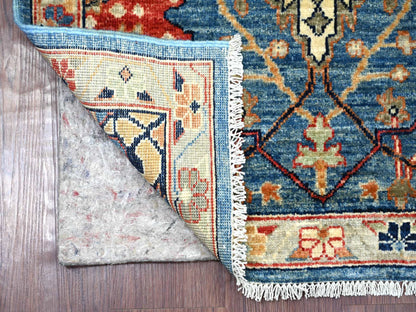 Blue 2'8" x 6'0" Tribal & Geometric Hand knotted Wool Rug - Sku: O021327