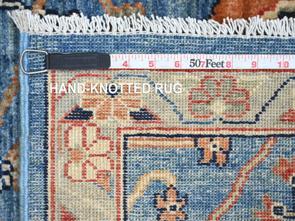 Blue 2'8" x 6'0" Tribal & Geometric Hand knotted Wool Rug - Sku: O021327