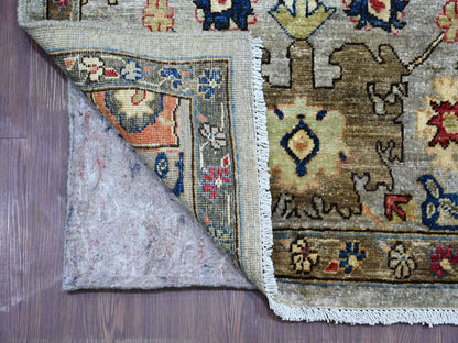 Heriz Tribal & Geometric hand-knotted wool runner in Gray & Brown, 2'11" x 15'9" — SKU O021329 (view 2)