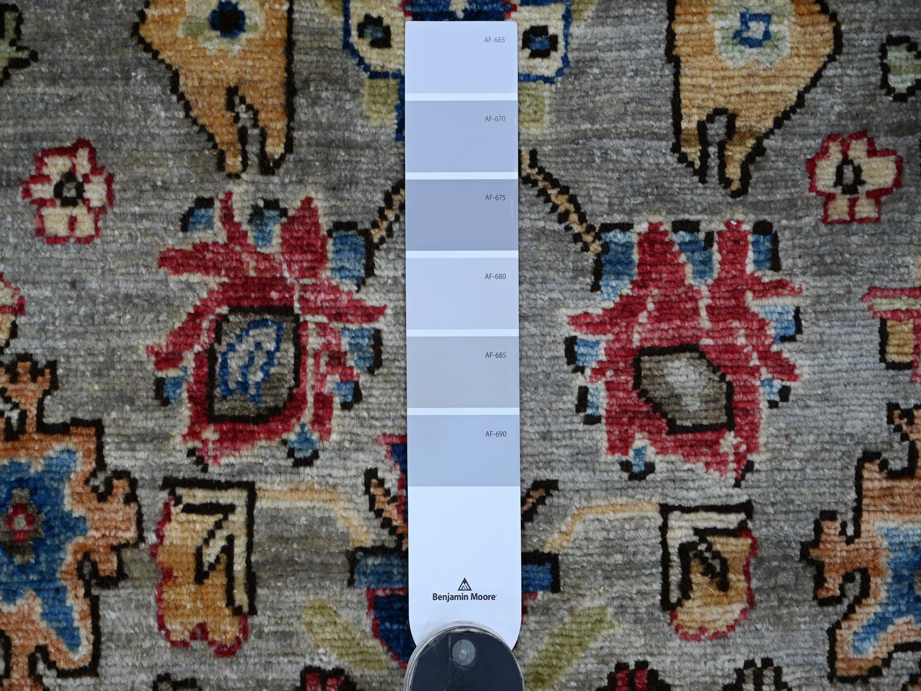 Heriz Tribal & Geometric hand-knotted wool runner in Gray & Brown, 2'11" x 15'9" — SKU O021329 (view 3)