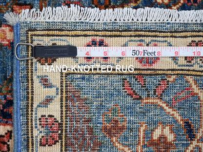 Blue 2'7" x 12'11" Tribal & Geometric Hand knotted Wool Rug - Sku: O021330