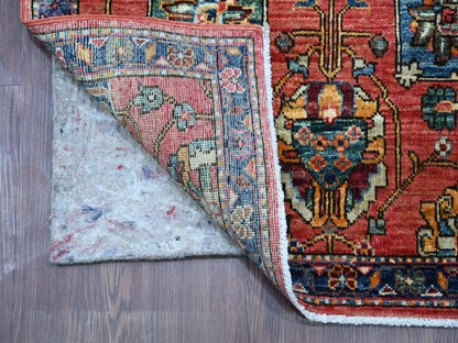 Red 2'8" x 16'1" Tribal & Geometric Hand knotted Wool Rug - Sku: O021331