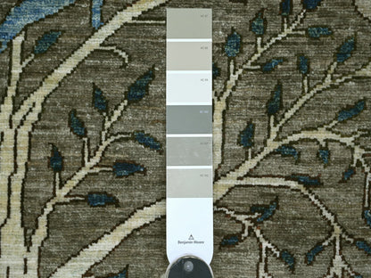 Peshawar Oushak hand-knotted wool runner in Gray, 4'1" x 11'11" — SKU O021338 (view 3)