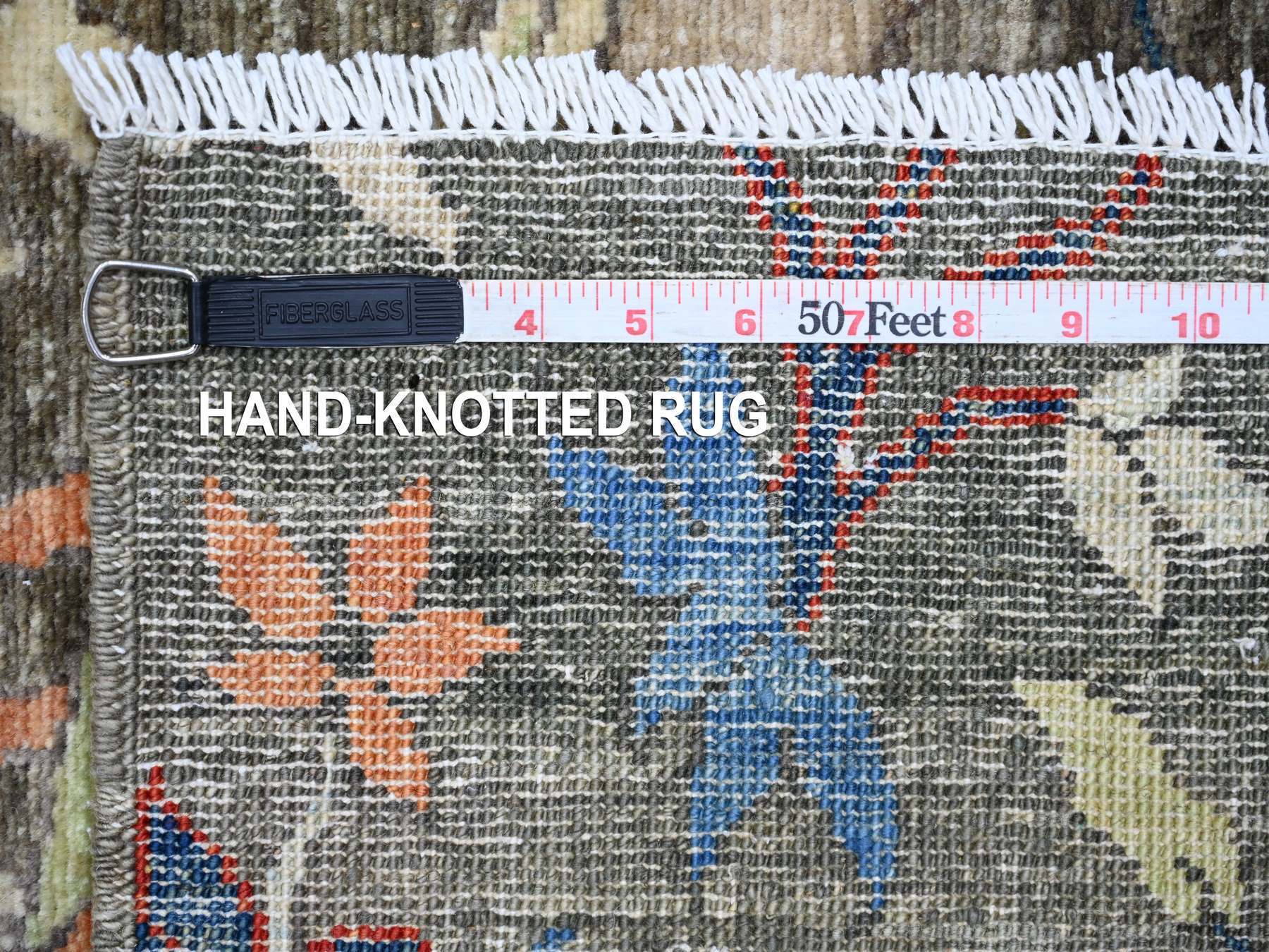 Peshawar Oushak hand-knotted wool runner in Gray, 4'1" x 11'11" — SKU O021338 (view 6)