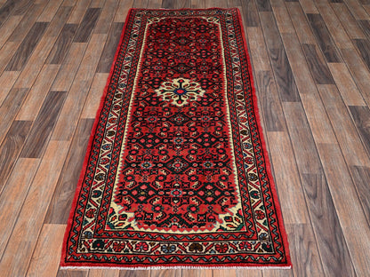 Tribal & Geometric hand-knotted wool runner in Red & Rust Red, 2'5" x 6'3" — SKU O02133 (view 2)