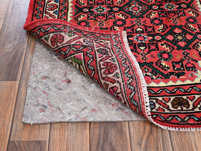 Tribal & Geometric hand-knotted wool runner in Red & Rust Red, 2'5" x 6'3" — SKU O02133 (view 3)