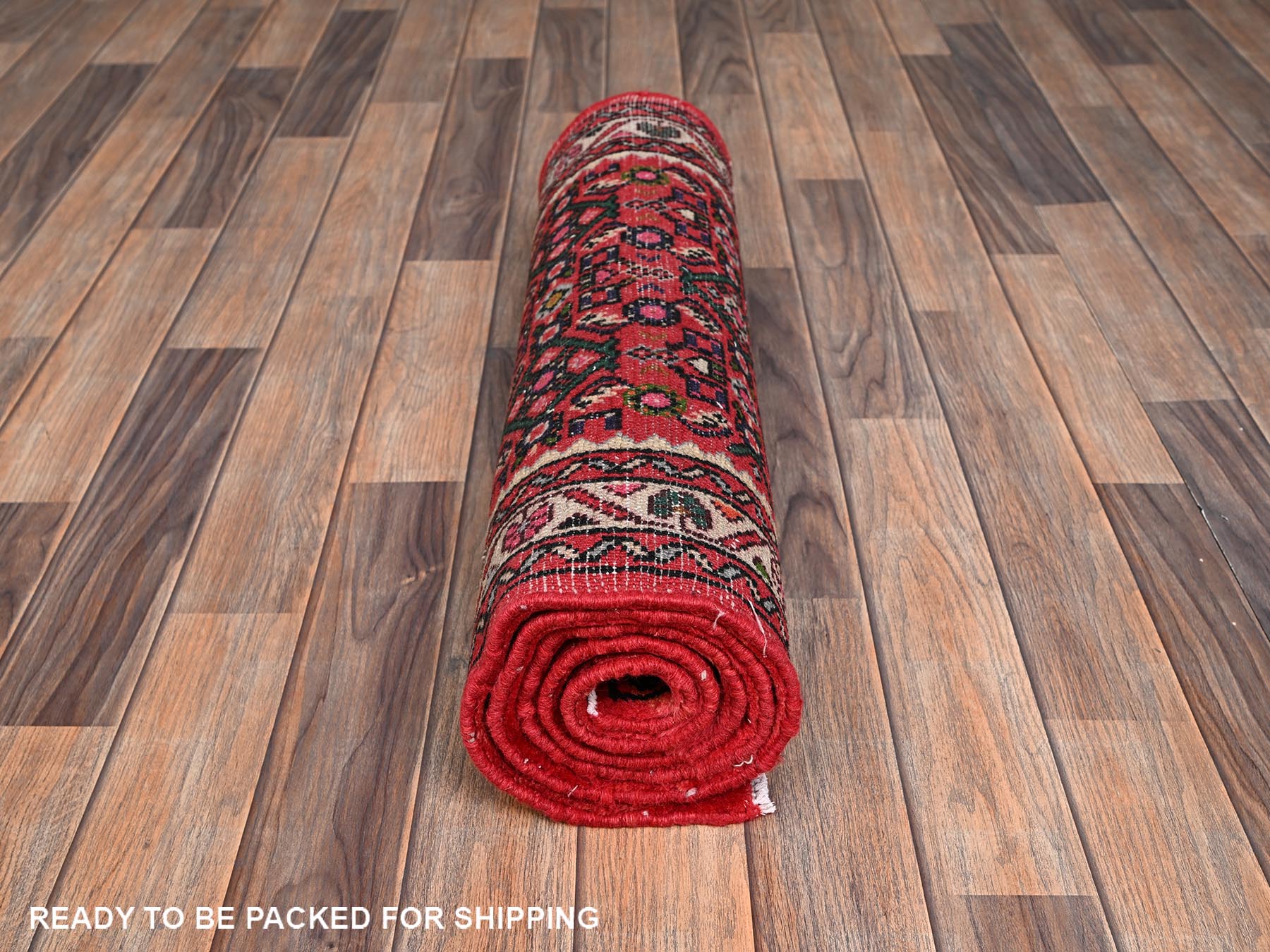 Tribal & Geometric hand-knotted wool runner in Red & Rust Red, 2'5" x 6'3" — SKU O02133 (view 5)