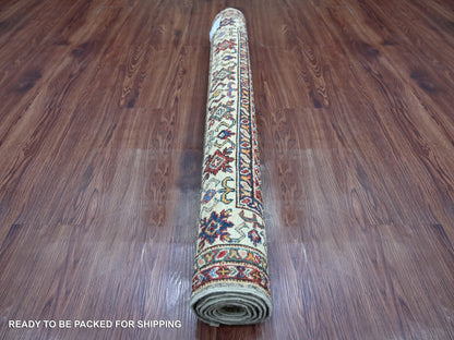 Kazak Tribal & Geometric hand-knotted wool rug in Gray & Ivory, 3'11" x 5'11" — SKU O021348 (view 4)