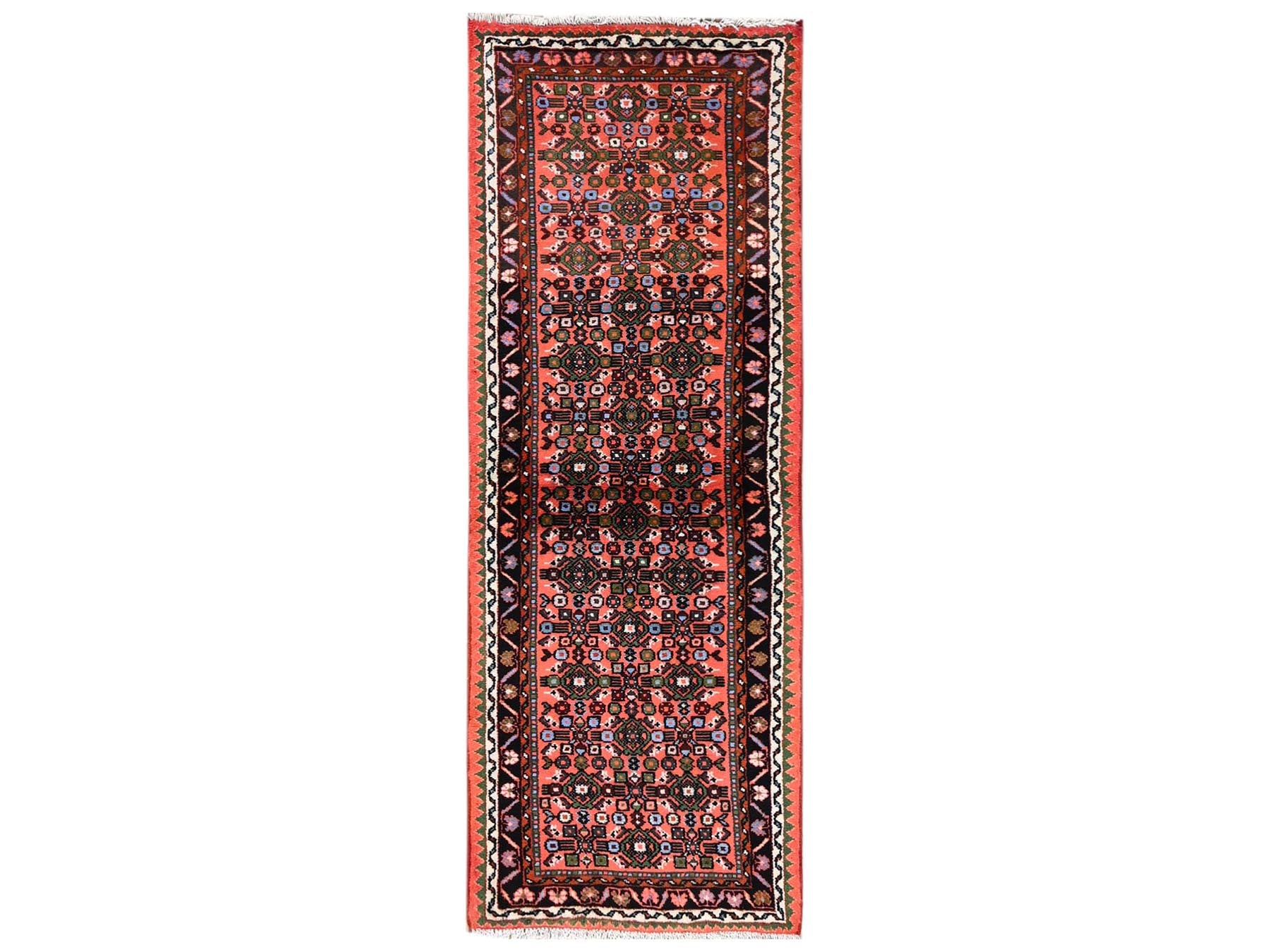 Orange 2'3" x 6'4" Tribal & Geometric Hand knotted Wool Rug - Sku: O02134