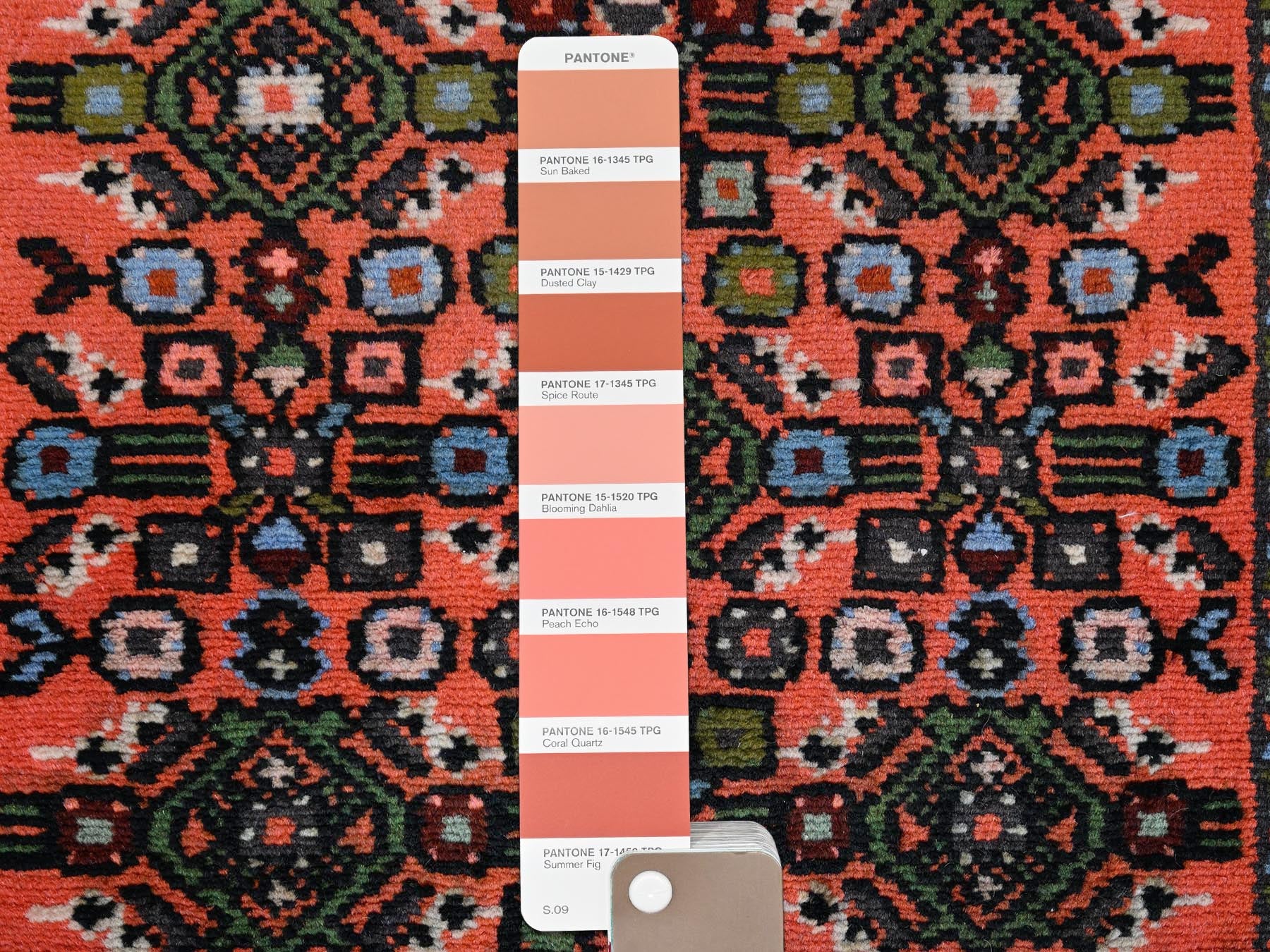 Tribal & Geometric hand-knotted wool runner in Orange & Ivory, 2'3" x 6'4" — SKU O02134 (view 4)