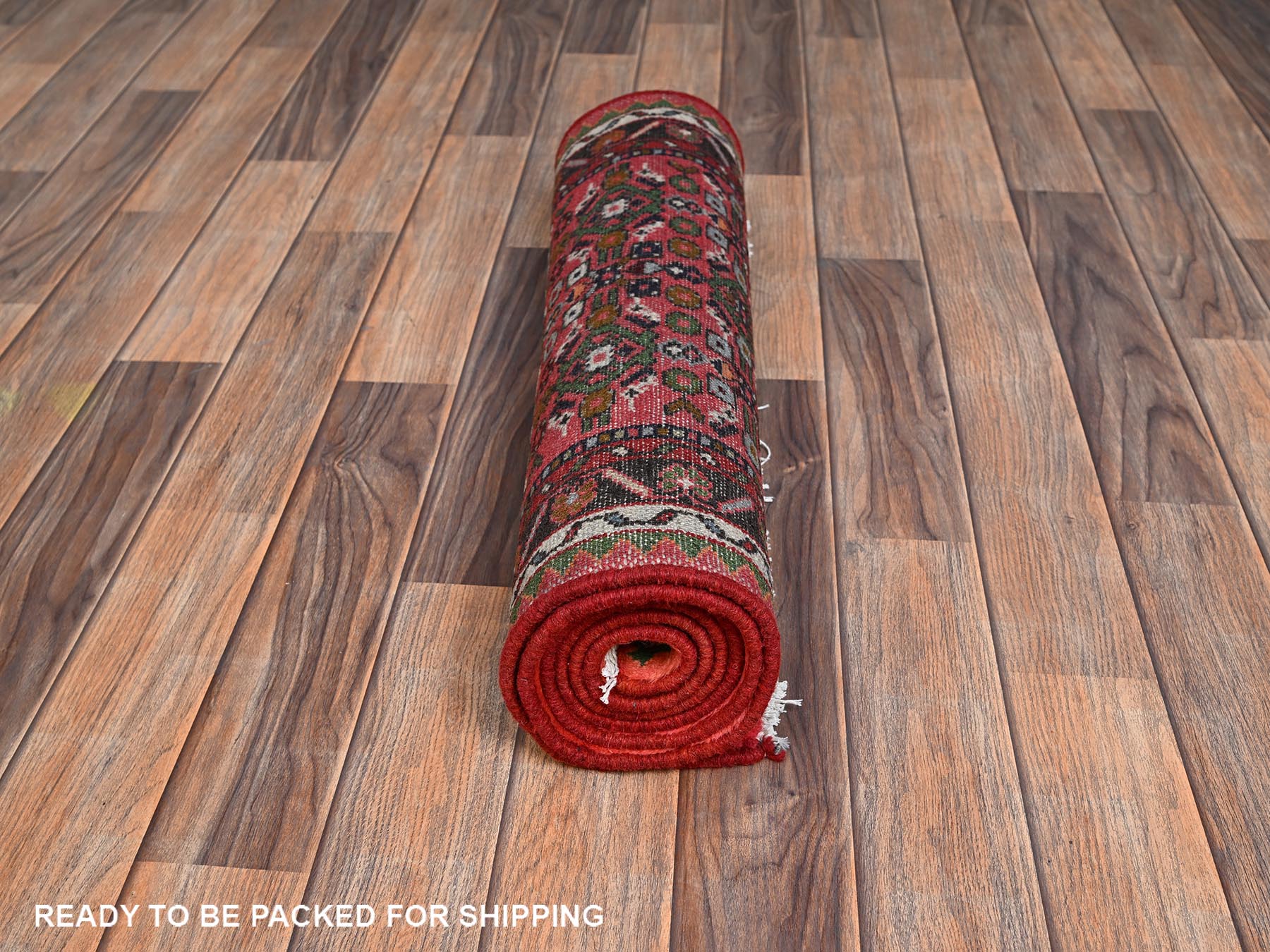 Tribal & Geometric hand-knotted wool runner in Orange & Ivory, 2'3" x 6'4" — SKU O02134 (view 5)
