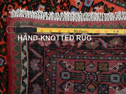 Tribal & Geometric hand-knotted wool runner in Orange & Ivory, 2'3" x 6'4" — SKU O02134 (view 7)