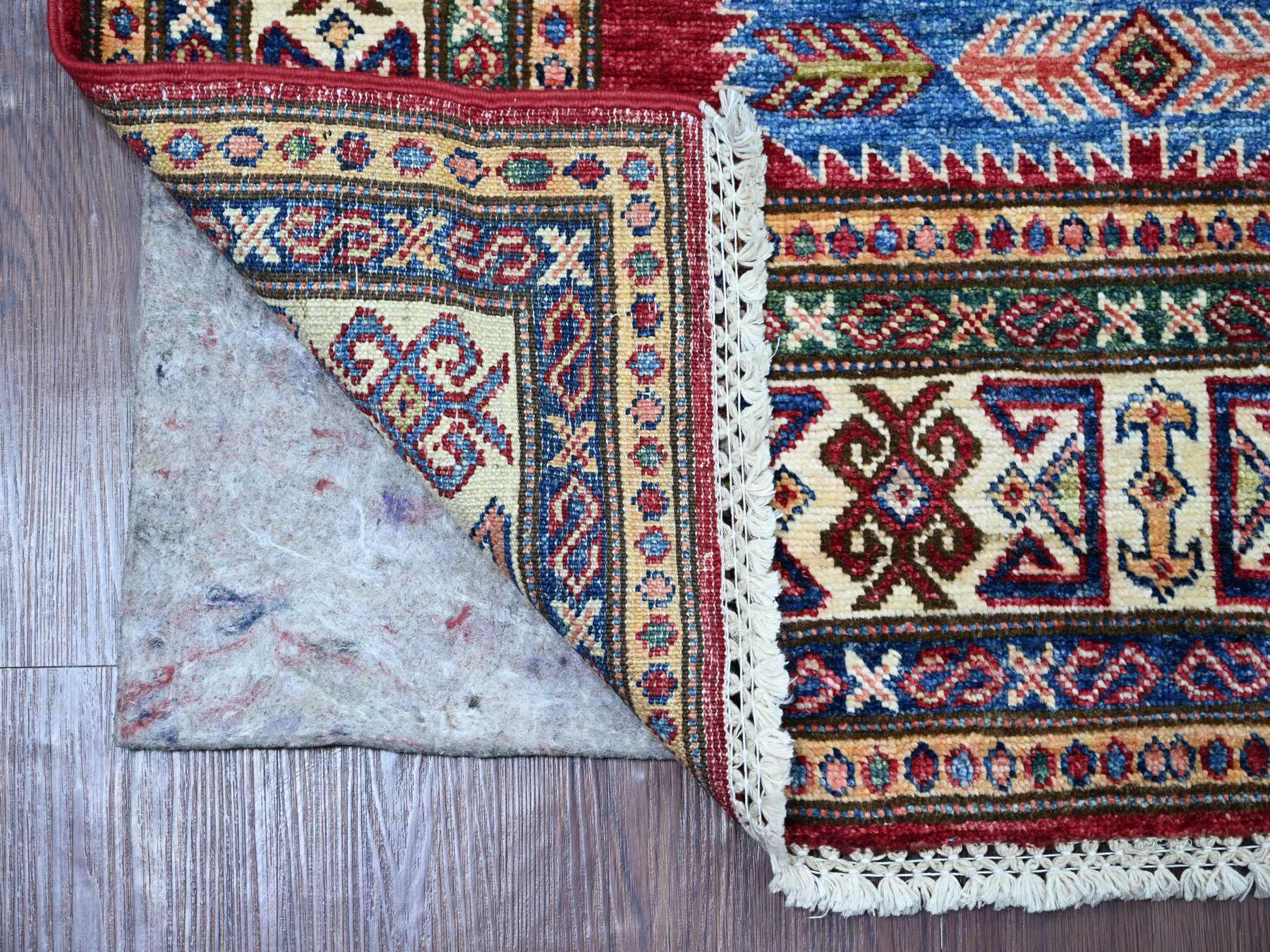 Red 3'4" x 5'7" Tribal & Geometric Hand knotted Wool Rug - Sku: O021351