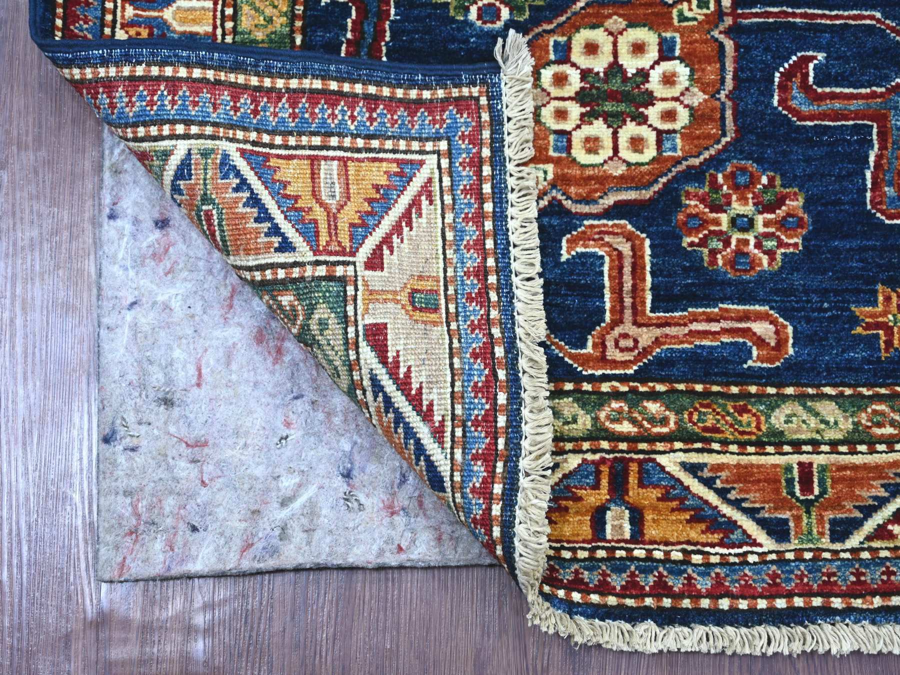 Blue 2'10" x 4'1" Tribal & Geometric Hand knotted Wool Rug - Sku: O021354
