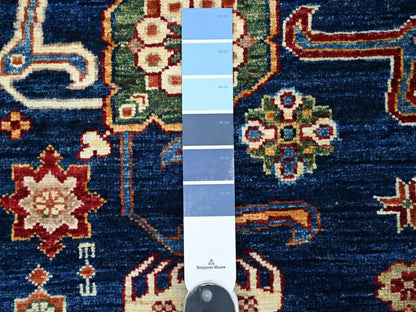 Blue 2'10" x 4'1" Tribal & Geometric Hand knotted Wool Rug - Sku: O021354