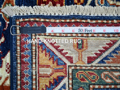 Blue 2'10" x 4'1" Tribal & Geometric Hand knotted Wool Rug - Sku: O021354