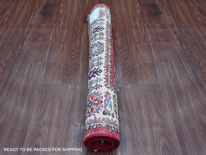 Kazak Tribal & Geometric hand-knotted wool rug in Red & Ivory, 2'6" x 4' — SKU O021356 (view 4)