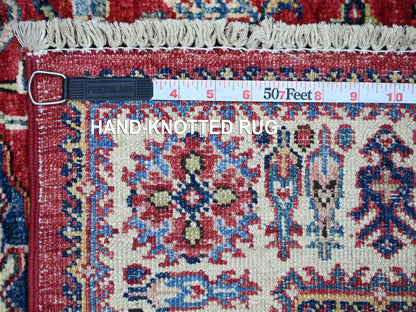 Kazak Tribal & Geometric hand-knotted wool rug in Red & Ivory, 2'6" x 4' — SKU O021356 (view 6)