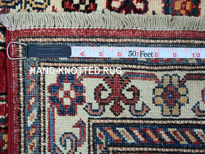 Red 1'11" x 2'11" Tribal & Geometric Hand knotted Wool Rug - Sku: O021359