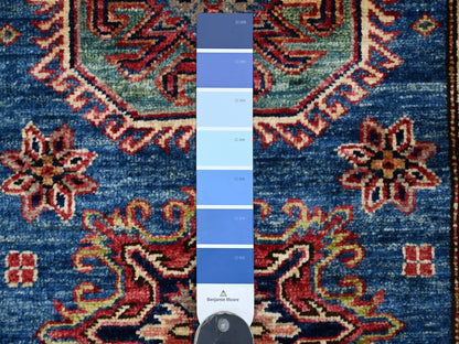 Blue 2'9" x 4'0" Tribal & Geometric Hand knotted Wool Rug - Sku: O021361