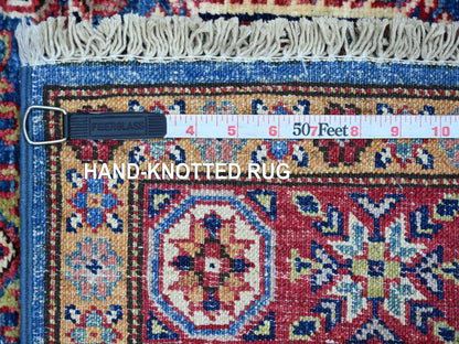 Blue 2'9" x 4'0" Tribal & Geometric Hand knotted Wool Rug - Sku: O021361