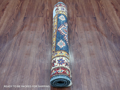 Blue 2'0" x 2'8" Tribal & Geometric Hand knotted Wool Rug - Sku: O021362