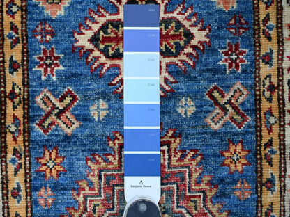 Blue 2'0" x 2'10" Tribal & Geometric Hand knotted Wool Rug - Sku: O021364