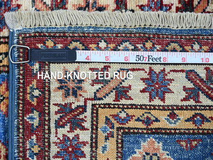 Blue 2'0" x 2'10" Tribal & Geometric Hand knotted Wool Rug - Sku: O021364