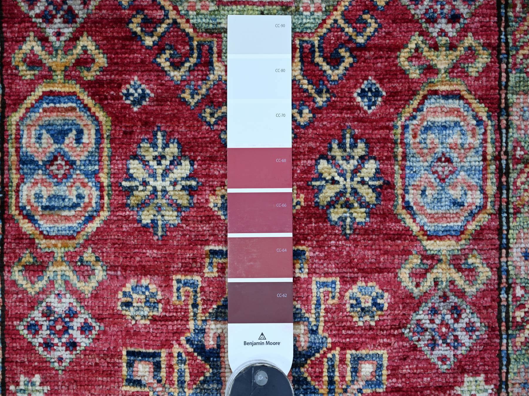 Kazak Tribal & Geometric hand-knotted wool rug in Red & Ivory, 2'5" x 4'8" — SKU O021365 (view 3)